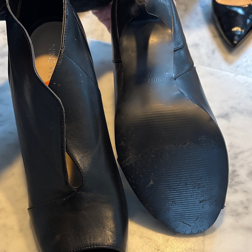 Nine West Black Peep-Toe Heels - Picture 3 of 6